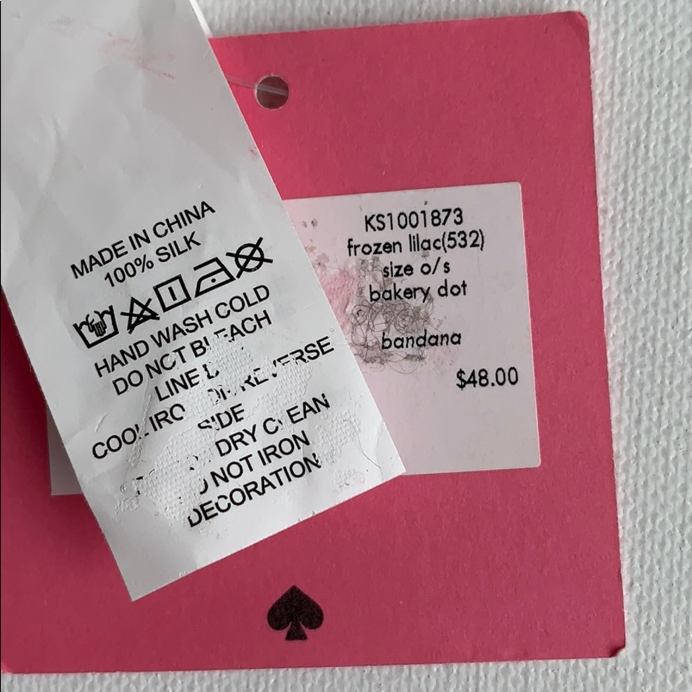 Kate Spade Bakery Dot Silk Bandana Lilac NEW - Picture 4 of 6